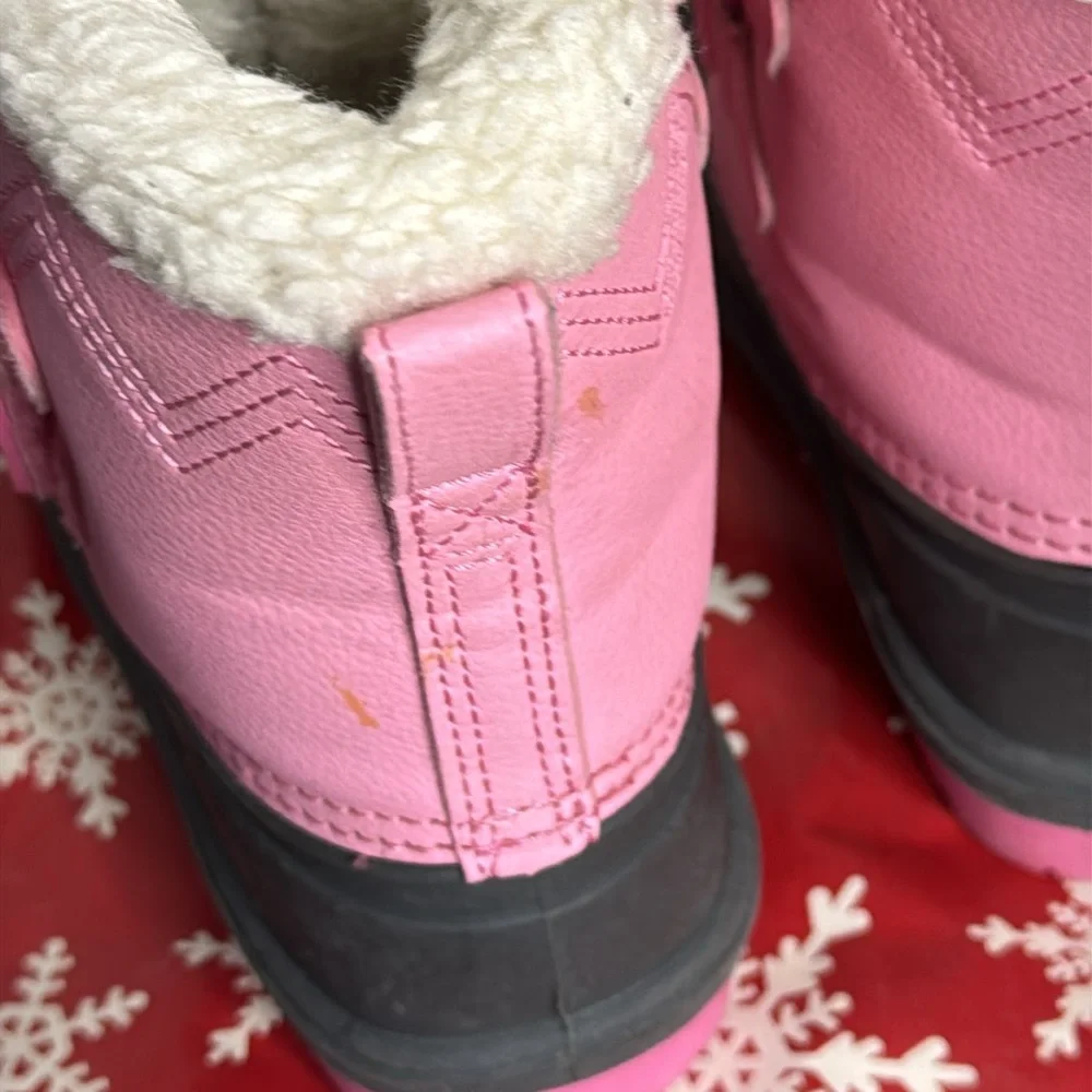 Cat & Jack Winter Waterproof Pink & Black Faux Fur Boots Size 9